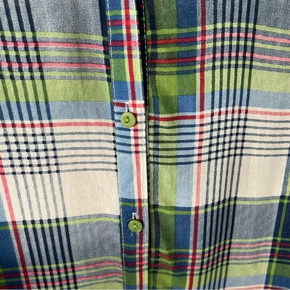 UMGEE Cotton Blend Plaid Long Sleeve Button Front Shark Bite Tunic Dress Small - Picture 5 of 11